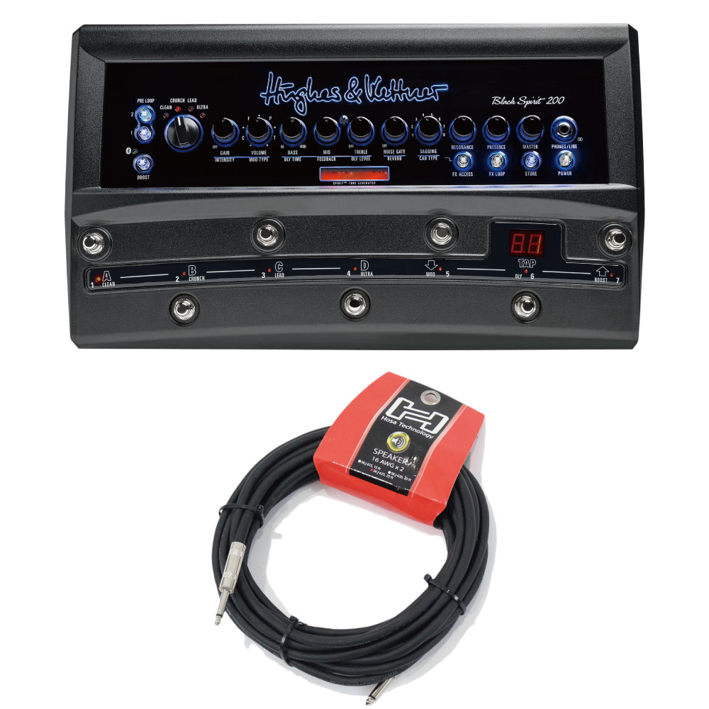 Hughes＆Kettner BLACK SPIRIT 200 Floor ＆ Hosa SKJ-625 7.6m スピーカーケーブル付きセット