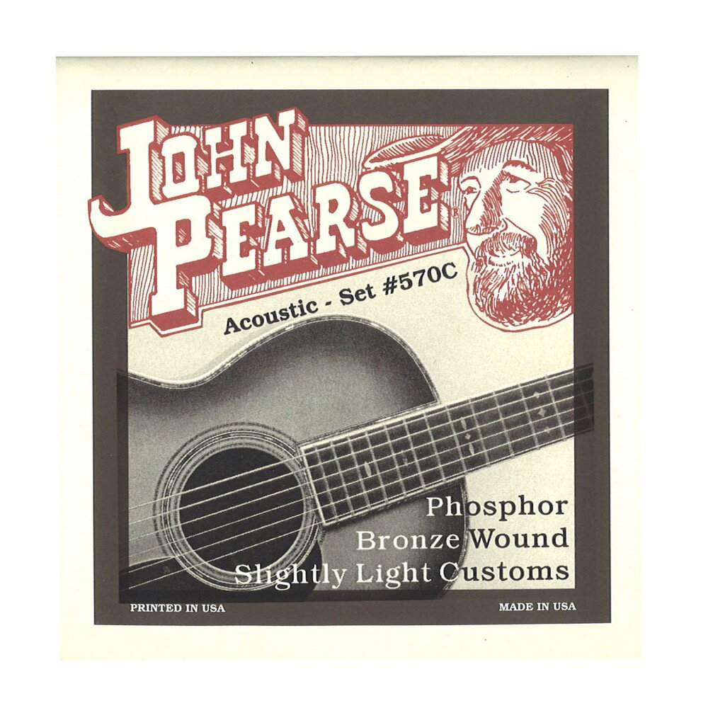 John Pearse 570C アコースティックギター弦 11-52×6セット。＜570C カスタムセット＞1弦：.0112弦：.0153弦：.022W4弦：.030W5弦：.042W6弦：.052W※6セットでの販売です。