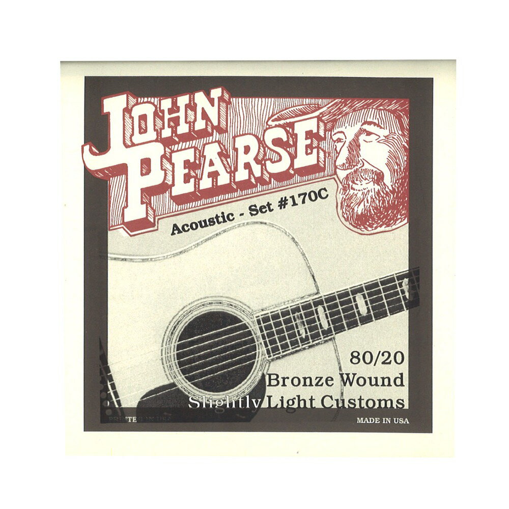 John Pearse String 170C アコースティックギター弦 11-52×3セット。＜170 カスタムセット＞1弦：.0112弦：.0153弦：.022W4弦：.030W5弦：.042W6弦：.052W※3セットでの販売です。