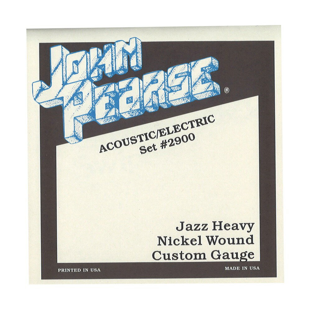 John Pearse 2900 ジャズギター弦 13-56×6セット。＜2900 Jazz Heavy＞1弦：.0132弦：.0173弦：.026W4弦：.036W5弦：.046W6弦：.056W※6セットでの販売です。