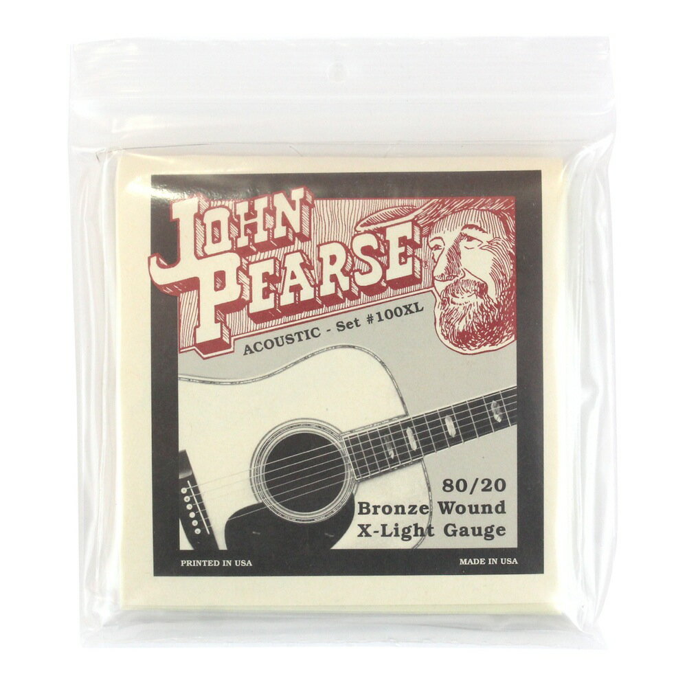 John Pearse String 100XL アコースティックギター弦 10-47×6セット。John Pearse String 100XL アコースティックギター弦 10-47＜100XL エクストラライト＞1弦：.0102弦：.0143弦：.0234弦：.0305弦：.0396弦：.047※6セットでの販売です。