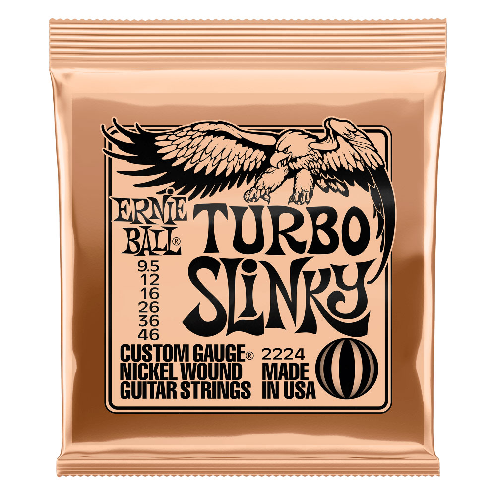 アーニーボール ERNIE BALL 2224 Turbo Slinky Nickel Wound Electric Guitar Strings 095-46 Gauge エレキギター弦 ×3セット