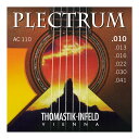 Thomastik-Infeld AC110 Prectrum Acoustic Series 10-41 アコースティックギター弦×3セット。Thomastik-Infeld AC110 Prectrum Acoustic Series 10-41 アコースティックギター弦全体的には少し低めに設定したテンションに組み合わされた、フラットワウンド弦（A、D、G）とラウンドワウンド弦（E）、そしてシルクインレイ。最上級の美しさとクラシックな音色をプロデュースしました。このコンビネーションがもたらすトーンはまさにジャジーな奏法にもぴったりです。トマスティック社のプレクトラム弦は、数々の経験をフルに活用しそれぞれのギターがもっている独特のトーンを強調することが可能です。特に相性が良いのはビンテージギターやオールドギターであり、上級の質感を与えることで、あなたの大切なギターの最も良い部分を最大限に引き出してくれることでしょう。1st E Plain Steel .0102nd B Plain Steel .0133rd G Bronze Flat Wound .0164th D Bronze Flat Wound .0225th A Bronze Flat Wound .0306th E Bronze Round Wound .041※3セットでの販売です。