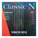 Thomastik-Infeld CR127 Classic N Series 27-43 クラシックギター弦×6セット。Thomastik-Infeld CR127 Classic N Series 27-43 クラシックギター弦2種類のベース（E,A,D）スタイルからお好みのサウンドを選べる耐久性のあるナイロン弦、それがClassic Nシリーズです。ひとつは銅に銀のメッキを施したラウンドワウンド弦（CR127）、またはクロームスティールのフラットワウンド弦です。Classic Nシリーズは非常に演奏し易い弦であり、初心者や練習用の弦としてお勧めです。1st E Plain Nylon .0272nd B Plain Nylon .0313rd G Plain Nylon .0394th D Silverplated Copper Round Wound .0305th A Silverplated Copper Round Wound .0356th E Silverplated Copper Round Wound .043※6セットでの販売です。