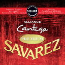 SAVAREZ 510 ARP Normal tension ALLIANCE / Cantiga PREMIUM クラシックギター弦×6セット「アリアンス」高音弦、「カンティーガ・プレミアム」低音弦のセット。ノーマル テンションアリアンス（高音弦）ピッチの正確さ、各弦のテンションバランス、耐久性に優れたサバレスのスタンダードモデル。カンティーガ・プレミアム（低音弦）カンティーガで使用している芯線に、全く新しい合金で作られたワイヤーをワウンドする事で、より広がりのある倍音を実現。高音域の倍音、低音のさらなるサステインが特徴です。リッチでクリアー、きらびやかでパワフルなサウンドのこの弦は、ロングライフも実現し、より長い間クリアなサウンドを保ちます。反応も良く、強弱や音色の変化もしっかりと表現します。Made in FRANCE※6セットでの販売です。