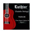 Luthier LU-TU-HG Ukulele Super Carbon 101 Strings テナー用 High G ウクレレ弦×12セット。Luthier LU-TU-HG Ukulele Super Carbon 101 Strings テナー用 High G ウクレレ弦TENOR - High G [CLEAR SUPER CARBON 101]High Quality Ukulele Super Carbon 101 Stringsフロロカーボンのウクレレ弦。厳しく品質管理され作られる弦は、リッチでクリアーなトーン、そして長寿命を誇ります。※12セットでの販売です。