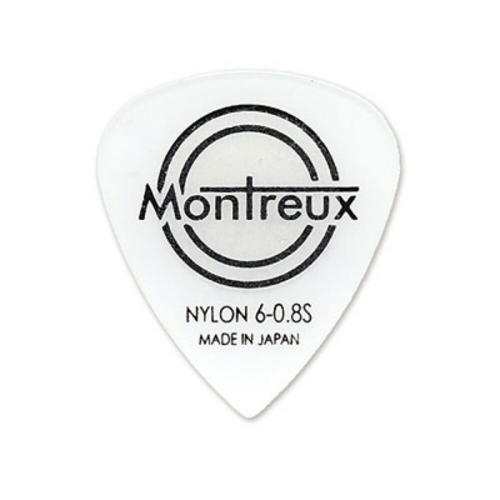 Montreux N6-0.8S No.3921 ギターピック×12枚。【Montreux “Bear Grip” picks】両面にシルク印刷による滑り止めを施したピックです。素材はナイロン6。日本国内での完全ハンドメイド生産になります。・ティアドロップシェイプ・0.8S※12枚セットでの販売です。