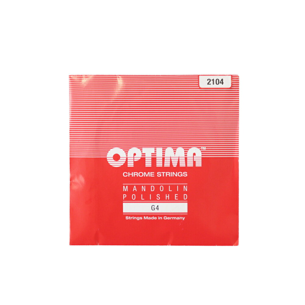 Optima Strings 4G No.2104 RED 4弦 バラ弦 マンドリン弦×3セット。Optima Strings 4G No.2104 RED 4弦 バラ弦 マンドリン弦オプティマ レッド マンドリン用弦です。【Spec】・4弦:G・テンション:ノーマル1袋2本入りです。※1・2弦：プレーン、3・4弦：巻弦(ラウンドワウンド)※3セットでの販売です。