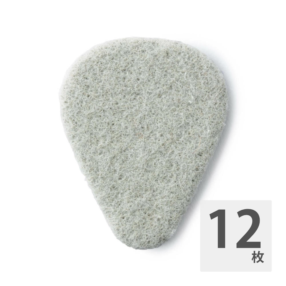 JIM DUNLOP 8012 FELT Standard Beveled フェルトピック×12枚。ウール、コットン素材のフェルト製。ウクレレやベースに最適。品番：801ゲージ： 3.2mm※12枚セットでの販売です。