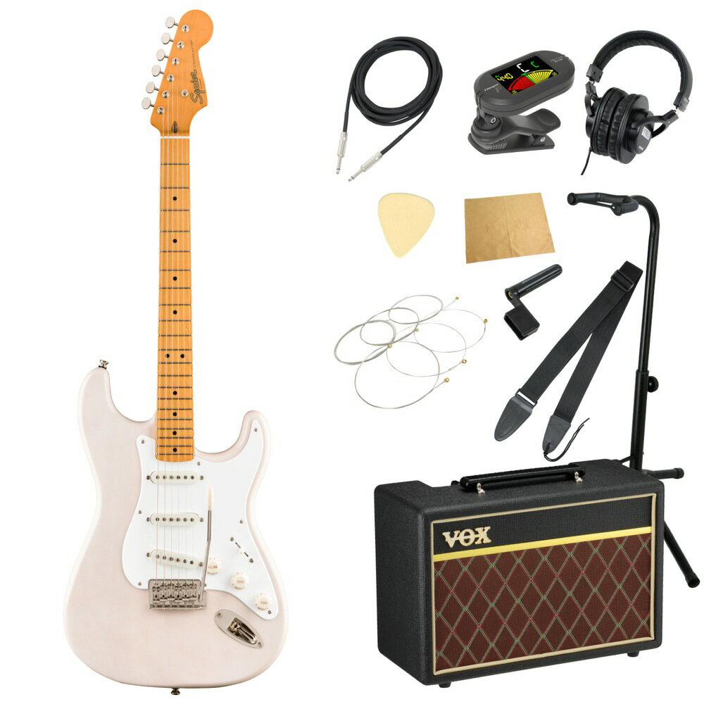 スクワイヤー/スクワイア Squier Classic Vibe '50s Stratocaster Maple Fingerboard White Blonde エレキギター VOXアンプ付き 入門11点 初心者セット