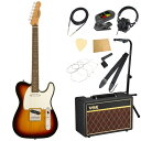 Squier Classic Vibe '60s Custom Telecaster LRL 3TS エレキギター VOXアンプ付き 入門11点 初心者セット※ギター本体、アンプ以外の小物類に関しては、用途は同じですが掲載画像の製品と異なる場合がございます。あらかじめご了承ください。エレキギターにVOXアンプ「VOX Pathfinder10」、ケーブル、チューナー、ストラップ、換え弦、スタンド、ピック、クロス、ヘッドホン、ストリングワインダーをお付けした11点セットです。Squier Classic Vibe '60s Custom Telecaster LRL 3TS エレキギター60年代初期に登場したダブルバインディング仕様のTelecasterモデルを記念するClassic Vibe ‘60s Custom Telecasterは、フェンダーが開発したアルニコシングルコイルピックアップを搭載し、オーセンティックなTelecasterトーンを奏でます。ナロートールフレットを装備した9.5インチラジアス指板のCネックシェイプ、ヴィンテージスタイルのTelecasterブリッジなど、本格的なTelecasterのプレイアビリティをお楽しみいただけます。ヘッドやネックは60年代のTelecaster Customにインスパイアされた仕上げとなっており、威厳と風格に満ちています。【Spec】Country Of Origin：IDカラー：3-Color Sunburstボディ：Natoボディフィニッシュ：Gloss Polyurethaneボディシェイプ：Telecasterネック：Mapleネックフィニッシュ：Tinted Gloss Urethaneネックシェイプ："C" Shapeスケール：25.5" (648 mm)フィンガーボード：Indian Laurelフィンガーボードラジアス：9.5" (241 mm)フレットナンバー：21Frets Size：Narrow Tallナット：Boneナット幅：1.650" (42 mm)ポジションインレイ：White Dotトラスロッド：Head Adjustブリッジピックアップ：Fender Designed Alnico Single-Coilネックピックアップ：Fender Designed Alnico Single-Coilコントロール：Master Volume, Master Toneピックアップスイッチ：3-Position Blade: Position 1. Bridge Pickup, Position 2. Bridge and Neck Pickups, Position 3. Neck Pickupピックアップコンフィギュレーション：SSブリッジ：3-Saddle Vintage-Style Strings-Through-Body Tele with Chrome Barrel Saddlesハードウェアフィニッシュ：Nickelチューニングマシーン：Vintage-Styleピックガード：3-Ply Parchmentコントロールノブ：Knurled Flat-Top---------------●セット内容・エレキギター本体・ギターアンプ・ギターケーブル・チューナー・ギターストラップ・ギター弦・ギタースタンド・ギターピック×10枚・ヘッドホン・クロス・ストリングワインダー