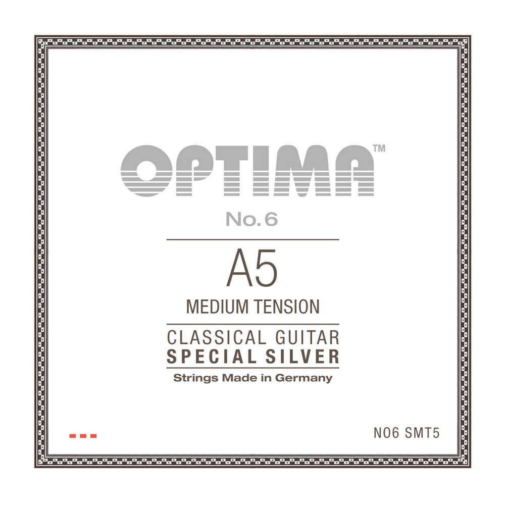 Optima Strings NO6.SMT5 No.6 Special Silver A5 Medium 5弦 バラ弦 クラシックギター弦×3本。Optima Strings NO6.SMT5 No.6 Special Silver A5 Medium 5弦 バラ弦 クラシックギター弦クリアで弾力性のあるサウンドが特徴のスペシャルシルバーシリーズ。・クラシックギター用バラ弦・ミディアムテンション・5弦：A※5弦×1本のみのバラ弦です。※3本セットでの販売です。