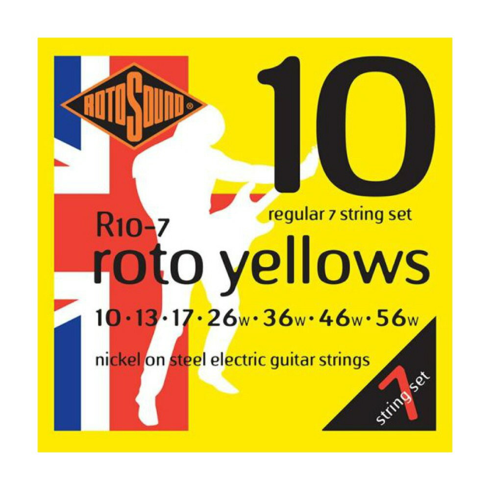 Type 7 - ロトサウンド 7弦ギター弦 6セット R10-7 Roto Yellows 7 String REGULAR 10-56 7弦エレキギター弦×6セット ROTOSOUND