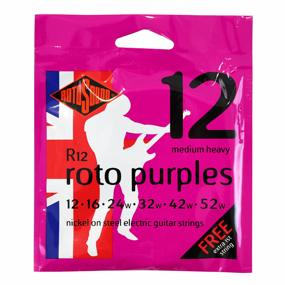 ロトサウンド ギター弦 6セット R12 Roto Purples NICKEL MEDIUM HEAVY 12-52 エレキギター弦×6セット ROTOSOUND