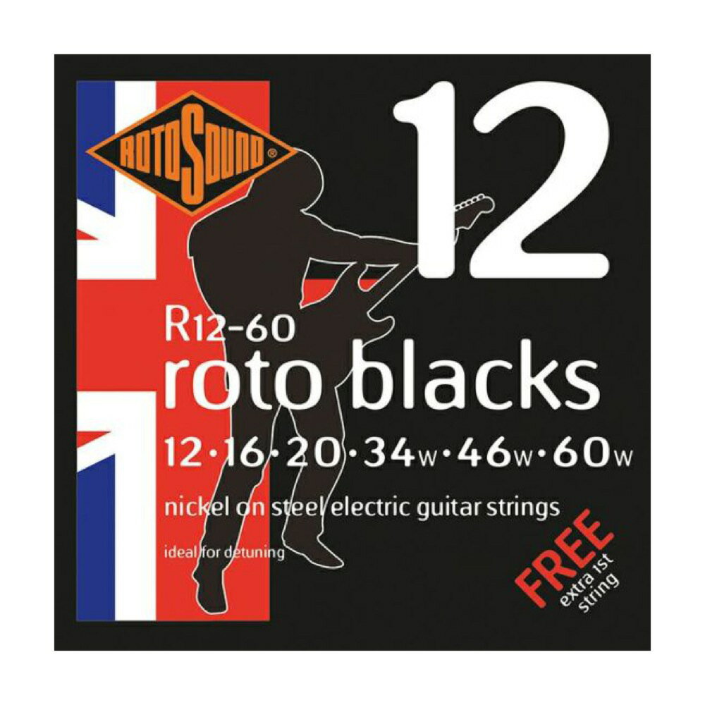 Electric Guitar Strings - ロトサウンド ギター弦 3セット R12-60 Roto Blacks NICKEL DETUNING 12-60 エレキギター弦×3セット ROTOSOUND