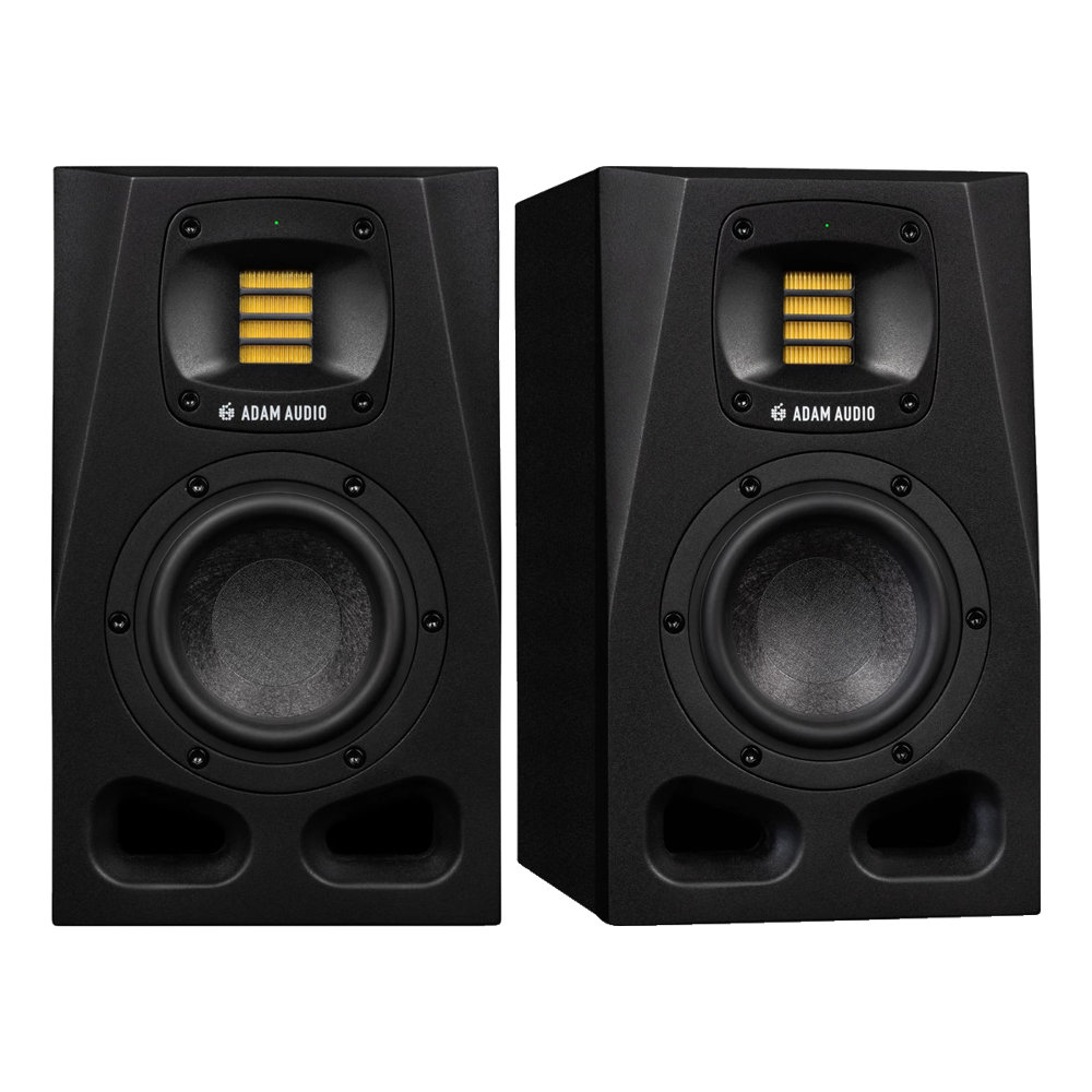 ADAM Audio A4V パワードスピーカー 1ペア（2台1組）ADAM A4V - ニアフィールドモニターA4Vは、ホームスタジオや小さなスタジオスペース、短いリスニング距離、イマーシブオーディオのマルチスピーカー構成向けに設計されており、コンパクトなボディながら正確かつ密度のあるサウンドを提供します。この2ウェイ・スピーカーには、他のAシリーズ・スピーカーと同じマルチレイヤーミネラル（MLM）ファイバーを使用した4インチのロングスロー・ウーファーと、伝統的なX-ARTトゥイーターが搭載されています。DSPによるチューニング機能を搭載し、空間に合わせたサウンドの最適化が可能です。53Hz〜42kHzの周波数特性を持つA4Vは、ポッドキャストの制作から弦楽四重奏のミキシングまで、幅広い制作プロジェクトに対応し、イマーシブや3Dオーディオ環境にも適しています。・ドイツ・ハンドメイドの高精度なX-ARTツイーター＆HPSウェーブガイド・4インチウーファー（MLMウーファー）・DSPによるルームEQ＆ボイシング搭載・AコントロールとSonarworksの統合・アンプ出力（RMS）：100W + 20W・周波数特性@ -6dB：53 Hz - 42 kHz・Max. SPL：100 dB（1台 @ 1m）【Aシリーズモニターの特徴】●あらゆる空間に対応するソリューション：Aシリーズにはサイズや仕様の異なる5種類のモデルがあり、音の好みと空間の音響的要件に応じて最適なスピーカーを選ぶことができます。回転可能なHPSウェーブガイドによって、音質の劣化を最小限に抑えながら水平・垂直の両方向に設置することができます。モニターのバックプレートには直接操作可能なルームアダプテーションEQが搭載されており、コンパクトな空間で特によく見られるSBIR（Speaker Boundary Interference Response - 近接する壁の反射音による干渉）による低音の過大表現など、スピーカーの設置条件に起因する問題を解決することができます。●X-ARTツイーター + HPSウェーブガイド：すべてのAシリーズスピーカーには、特別に設計されたHPSウェーブガイドに収められたX-ARTツイーターが搭載されています。ベルリンの工場にて手作業で折り畳まれる高品質のツイーター素材と、ウェーブガイドによる正確な指向特性が相まって、短・長距離リスニングの両方において優れた高音域の拡散性を実現しています。●フラットで原音に忠実な音：Aシリーズでは、モニターのバックパネルに設けられたスイッチを使用して、3種類のボイシングの中から好みの設定を選択することができます。"Pure"は、非常に正確でニュートラルなサウンドのボイシングです。非常にフラットな特性で、入力された信号を忠実に再現するので、ミキシングやマスタリングなど、シビアなモニタリングが求められる場面に最適です。●天井や壁への取り付け金具：Aシリーズのエンクロージャーは、天井や壁への取り付けも考慮して設計されています。すべてのモデルで、127mm×70mmの長方形の形で4つのM8ネジ穴（深さ10mm）を備えています。壁掛け、天吊、ポールマウント用のアダプターの詳細は、2022年後半以降に公開する予定です。●マルチチャンネルでの使用：Aシリーズは、複数の入力オプション、取り付け金具、また音響調整機能を備えており、イマーシブオーディオなどマルチチャンネル構成での使用にも適しています。●卓越したオーディオパフォーマンス：Aシリーズは、デザイン、素材、部品のすべてが見直され、先行するAXシリーズと比較して、より優れた音質と出力の向上を実現しています。●MLMウーファー：Aシリーズのウーファーコーンは、ミネラルストーン繊維を6層に重ねて焼き固めたもので、軽量でありながら高い安定性を持ち、部分的な共振など音の歪につながる要因を可能な限り排除しています。この素材と新しいマグネットシステムを組み合わせることで、Aシリーズのウーファーは高出力かつ低歪みを実現し、低域の再生でもクリーンなサウンドを提供します。●個性的なサウンド：Aシリーズは、ADAM Audioに期待される個性的で存在感のあるサウンドの再現も可能です。"UNR"（Uniform Natural Response）は、ダイナミックで自然なサウンドのボイシングで、モニターのバックパネルから選択することができます。そのサウンドは、先行するAXシリーズを含むADAM Audioを代表する様々なレガシー製品に由来しています。その魅力的で存在感のあるサウンドは、創造性や集中力を引き出すのに向いており、制作、作曲、ソングライティングに適しています。また、単にスピーカーで音楽のリスニングを楽しみたい時にも最適です。●リモートコントロールによる操作：Aシリーズに搭載された機能の多くは、A Controlソフトウェアを介してリアルタイムでリモートコントロールすることができます。スピーカーのバックパネルに手を伸ばす必要がなく、リスニングポジションからUSB接続でスピーカーの調整が行えます。●ADAM Audio x Sonarworks：ADAM AudioとSonarworksは、過去3年間にわたり、世界で初めてSonarworksの音響補正ソフトウェアがモニタースピーカー上で直接動作する環境を実現するために共同開発を進めてきました。これにより、DAWプラグインを追加する必要がなくなり、ワークフローが簡素化され、オーディオソースや種類に関係なく、常にキャリブレーションされた状態でモニタースピーカーを使用できます。●ハイブリッドアンプ：Aシリーズのウーファーを駆動するクラスDデジタルアンプと、ツイーターを駆動するクラスABアナログアンプの組み合わせにより、全帯域で優れたSPLと超低音域にまでおよぶ再生能力を実現しています。また、デジタル信号処理の採用により、Aシリーズではより高度なコントロール機能が提供されています。●新しいエンクロージャー：特徴的なスピーカーエンクロージャーのデザインも、Aシリーズの優れたオーディオ性能に貢献しています。特に、音の回折現象を最小限に抑えるための深い面取りと、エンクロージャー内の振動を抑えるための厚いバッフルが採用されています。また、バスレフのデュアルフレアポート設計は、空気の流れを最適化することで、AXシリーズスピーカーと比較してポートノイズを低減しています。●ルームアコースティックと音響補正：多くの人にとって、ルームアコースティックをきちんと整えることはコストや手間がかかるため、もしくはリビングやベッドルームでスピーカーを使用するため、なかなか選択肢には入りません。Aシリーズでは、問題のあるルームアコースティックに対処するため、近接する壁やデスクに対応するルームアダプテーションEQをはじめ、Sonarworksとのコラボレーションによる音響補正機能の統合まで、いくつかのソリューションを提供しています。これらの技術を組み合わせることで、ルームアコースティックに大きな予算をかけずにリスニング体験を大幅に向上させることができます。●将来の拡張性を備えた仕様：Aシリーズの開発において、ソフトウェアとファームウェアは重要な役割を担っており、スピーカーの発売後も引き続き重要な役割を担っていきます。イーサネット接続によるファームウェアのアップデートにより、新しいフィルタータイプや新機能、そして新たなボイシングなど、ADAM Audioの最新のDSP機能を提供し、Aシリーズのモニターが今後何年にもわたって最高のサウンドを提供し続けることを約束します。【仕様（1本）】■ウーファー：・ユニット数：1・ドライバー口径：4インチ・ボイスコイル径：25mm・コーン素材：MLM（マルチレイヤーミネラル）■ツイーター：・ユニット数：1・タイプ：X-ART + HPSウェーブガイド・ダイアフラム面積：4 平方インチ (2420 平方ミリメートル) ・同等ダイアフラム径：2" (56 mm)・ベロシティ変換比率：4:1・ダイアフラム重量：0.17 g■内蔵アンプ：・ウーファー：1・タイプ：クラスD ・アンプ出力（RMS）：110W ・ツイーター：1 ・タイプ：A/B ・アンプ出力（RMS/Music）：20W■入力コネクタ：・アナログ入力（バランス）：XLR・アナログ入力（アンバランス）：RCA■一般データ：・周波数特性 @ -6dB：53 Hz - 42 kHz・Max. SPL @1m/1台 ：100dB SPL・クロスオーバー周波数：3.0 kHz・ADコンバーター：24-Bit・サンプリング周波数：96kHz・定格電力：300W Max・重量：5.8 kg・寸法（高さ x 幅 x 奥行き）：268 x 158 x 220 mm・AC入力電圧：100 - 240V, 50/60 Hz・保証期間：通常2年（製品登録で5年に延長）・付属品：電源ケーブル（三芯）、クイックスタートガイド※2本セットでの販売です。