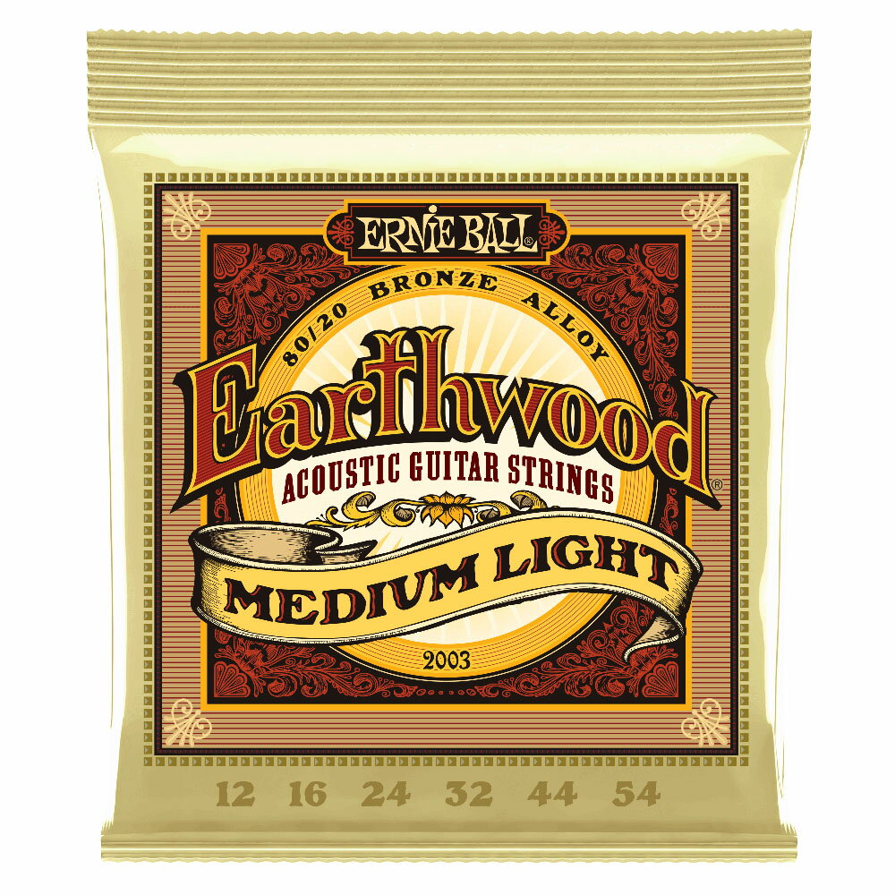 �����ˡ��ܡ��� ERNIE BALL 2003 Earthwood Medium Light��5���å� 80/20 Bronze 12-54...