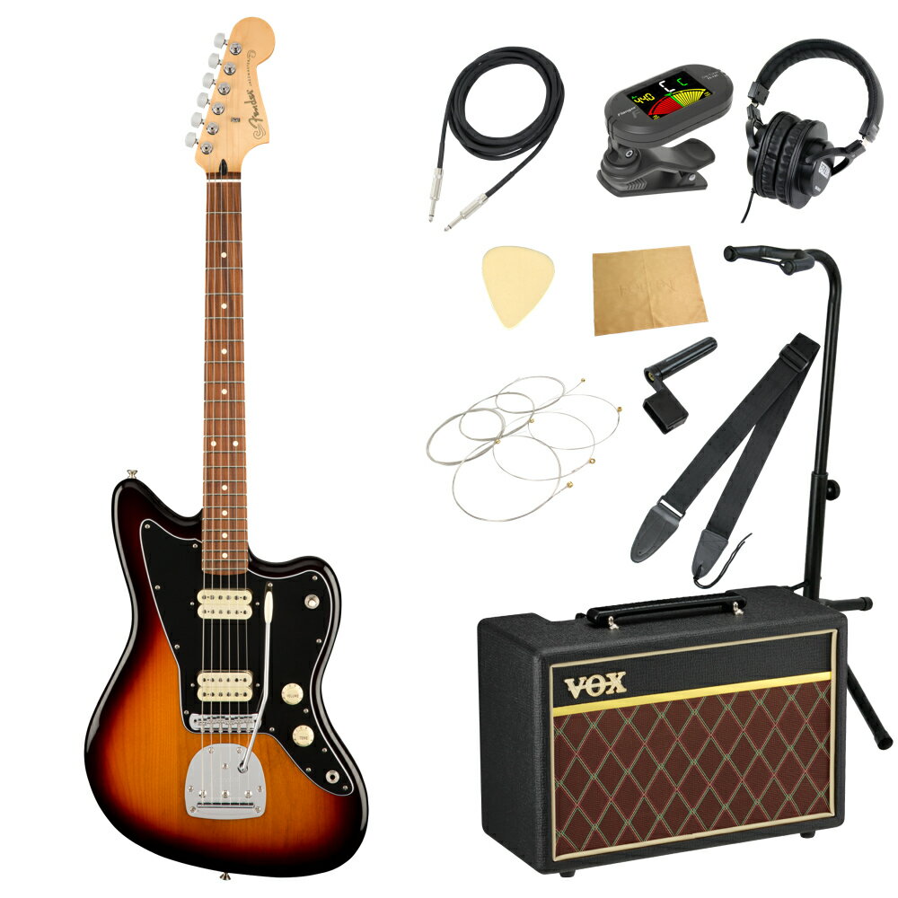 フェンダー Fender Player Jazzmaster PF 3TS エレキギターVOXアンプ付き 入門11点 初心者セット