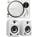 Pioneer DJ PLX-500-W White ターンテーブル レコードプレーヤー リスニングセット Pioneer DJ DM-40D-BT-W付きセットPioneer(パイオニア)のダイレクトドライブターンテーブル『PLX-500』にBluetooth搭載のパワードモニタースピーカー『DM-40D-BT』をお付けしたセット商品となります。セット内容：・Pioneer DJ PLX-500-W White ターンテーブル レコードプレーヤー・Pioneer DJ DM-40D-BT-W White Bluetooth搭載 パワードモニタースピーカー 1ペア（2台） 白 ホワイト---------------Pioneer DJ PLX-500-W White ターンテーブル レコードプレーヤーDIRECT DRIVE TURNTABLE (white)高品位なアナログレコードサウンドでDJプレイが可能なダイレクトドライブターンテーブル。ターンテーブルを含むプロフェッショナルDJ機器の開発で培った経験と高音質技術を活かし、自宅で手軽に高品位なアナログレコードサウンドを楽しむことが可能かつDJプレイ可能なダイレクトドライブターンテーブルです。近年アナログレコードならではの温かく柔らかな質感の音源を楽しむ方が、若い世代を中心に増えており、アナログレコードを中心にしたミュージックライフが注目を集めています。一方、DJ市場でも、アナログレコードの音質やアナログターンテーブルの操作感、プレイスタイルへのこだわりからアナログターンテーブルは根強い人気があり、2014年9月に発売したプロフェッショナルターンテーブル「PLX-1000」は、音質と操作性にこだわるプロフェッショナルDJ/クラブから高い評価をいただき、世界中で使用されています。「PLX-500-K,W」はこの「PLX-1000」の音質設計思想を踏襲し、幅広い方にアナログレコードを楽しんでもらえるための機能を備えたモデルになります。【主な機能】●プロフェッショナルターンテーブルの設計思想を踏襲し高品位なアナログレコードサウンドを実現。プロフェッショナルターンテーブル PLX-1000 の音質設計思想を踏襲しています。針先からPHONO/LINE出力までの経路を最短に設計することで、アナログレコードの本来持つ音質を忠実に再現します。またPHONO出力だけでなくLINE出力に対応していますので、パワードスピーカーと直接接続するだけで高品位なアナログレコードサウンドを手軽に楽しむことができます。●アナログレコードをデータ化し外出先でも楽しむことができる簡単デジタル録音。本機のUSB-B端子とPC/Macを直接接続し、アナログレコード音源をデータ化してPC/Macに録音することが可能です。録音の際は無償の音楽管理アプリケーション rekordbox (Ver.4.2.1以降) の録音機能を使うことにより、簡単な操作でデジタル録音することが可能です。これにより、お手持ちのアナログレコードを簡単にデータ化して保管することができ、モバイルデバイス等で外に持ち出して聴くことが可能となります。●DJプレイを可能にするダイレクトドライブターンテーブル。ハイトルクダイレクトドライブ方式を採用していますので、2台の PLX-500 とDJミキサーを組み合わせることで楽曲のミックスやスクラッチなどのDJプレイが可能です。また、rekordbox dvs (有償) 対応のDJミキサーと組合せることで、Control Vinylを使用しPC/Mac内のデータ音源をDJプレイすることも可能となります。●レコードジャケットを立てかけられるダストカバー。開いたダストカバーにレコードジャケットをディスプレイできる設計を施しました。これによりレコードジャケットを鑑賞しながらアナログレコードサウンドをお楽しみ頂けます。【Specifications】■付属品ターンテーブルスリップマットジャケットスタンド付ダストカバーEPレコード用アダプターバランスウェイトヘッドシェル (カートリッジ付属)シェルウェイト電源コードUSBケーブルオーディオ変換ケーブル (ステレオピンプラグ(メス)-ステレオミニプラグ(オス))取扱説明書■主な仕様幅：450 mm高さ：159 mm奥行き：368 mm本体質量：10.7 kg■Turntables駆動方式：サーボ式ダイレクトドライブターンテーブル：アルミダイキャスト　直径：332mmモーター：3相ブラシレスDCモーターブレーキシステム：電子ブレーキ回転数：33 1/3, 45, 78 rpm回転数調整範囲：±8 %ワウ・フラッター：0.15 %以下WRMSS/N比：50 dB起動トルク：1.6 kg・cm 以上起動時間：1 秒以下 (33 1/3 rpm時)■トーンアームタイプトーンアームタイプ：：ユニバーサルタイプS字型トーンアーム：ジンバルサポート型軸受構造：スタティックバランス型オーバーハング：16 mm有効長：230.5 mmトラッキングエラー：3°以内アーム高さ調節範囲：6 mm針圧可変範囲：0-4 g (1目盛 0.1 g)適正カートリッジ質量：＜ 9.5 gCartridge type：VM■ターミナルUSB：1 USB B端子出力端子：1 PHONO/LINE (RCA)---------------Pioneer DJ DM-40D-BT-W White Bluetooth搭載 パワードモニタースピーカー 1ペア（2台） 白 ホワイトDMシリーズは、「DM-40」の基本性能をアップデートし、細部まで聞き取りやすいなめらかさやバランスと、臨場感あふれるパワフルな低域表現を両立させるような音質にしました。DJや楽曲制作をこれから始める方でも、用途や環境に応じてDJモードとPRODUCTIONモードをノブ1つの操作で切り替えて、音質を簡単に変化させることができます。より高品質な音を実現する、進化した音響設計1. クラスDアンプ音の歪みを抑え、より力強い音とバランスのとれた音を実現するクラスDアンプと高処理レートの96kHzサンプリングDSPを搭載しました。2. DECOディフューザートゥイーター部に採用した音の指向性を広げるDECO技術による凸形状ディフューザーが進化したことにより、前モデルのDM-40より広いスイートスポットと立体感のある音像を実現します。3. タイムアライメント4インチのウーファーとトゥイーターの前後の距離差を調整したことで、再生音の帯域間の位相ズレが軽減され、くっきりとした正確な音像を再現します。4. Groove技術バスレフダクトの開口部には、DM-40に搭載されているクリアな低音を再生する当社独自のGroove技術を採用することで、壁などの反射の影響を受けずに迫力のある低音を実現します。キャビネットのフロント部を曲面にすることで、キャビネット表面での不要な音の干渉を抑制して、広がりのある高域再生を実現します。5. 4インチウーファー4インチウーファーにより、音量を上げても音がひずむことなく迫力のある音像を再現します。DJや楽曲制作に対応する、2つのサウンドモード用途や環境に合わせてお好みの音を選択できる2つのサウンドモードを搭載しました。ノブ1つの操作でDJモードとPRODUCTIONモードに切り替えることができるため、簡単に最適な音を使い分けることができます。多様なインターフェイスと快適な操作性RCA端子とステレオミニ端子を搭載しました。DJ機器をはじめ、より多くの機器との接続が可能になりました。 フロント部にヘッドホン出力端子が配置されているため、ヘッドホンの取り外しを快適に行うことができます。同様にボリュームノブもフロント部に搭載されているため、後ろに手を伸ばす手間を省き、容易に音量の調整が行えます。ワイヤレスで高音質な楽曲再生を楽しめるBluetooth機能搭載DM-40D-BTにはBluetooth機能が搭載されているため、スマートフォンやPC/Mac内の楽曲をワイヤレスで再生し、高音質な楽曲再生を楽しむことができます。主な機能・形式2wayバスレフ型アクティブモニタースピーカー・トゥイーター3/4インチ（19 mm）ソフトドーム・ウーファー4インチグラスファイバーウーファー・付属品電源コード,オーディオ変換ケーブル ( 3.5 mm ステレオミニプラグ ー RCA ),スピーカーコード,ボトムクッション,クイックスタートガイド,使用上のご注意,Warranty主な仕様・最大外形寸法 (W x H x D)Lch: 146 x 227 x 223 mm / 5.75” x 8.94” x 8.78”Rch: 146 x 227 x 212 mm / 5.75” x 8.94” x 8.35”・本体質量Lch: 2.5 kg / 5.5 lbs.Rch: 2.2 kg / 4.9 lbs.・アンプ出力(ダイナミックパワー)Lch: 19 W / 4 ΩRch: 19 W / 4 Ω・インピーダンス10 kΩ・エンクロージャーバスレフ型・エンクロージャー材質MDF ビニールラミネート・消費電力25 W・待機時消費電力 ( スタンバイ状態 )0.3 W 以下ターミナル・入力端子RCA pin jack x 1 (アンバランス入力)3.5 mm stereo mini jack x 1 (アンバランス入力)・出力端子3.5 mm stereo mini jack x 1