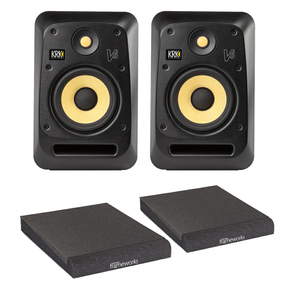 KRK SYSTEMS V6S4 Vシリーズ4 モニタースピーカー×2本（ペア） アイソレーションパッド付きセット