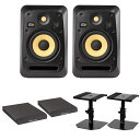 KRK SYSTEMS V6S4 Vシリーズ4 モニタースピーカー×2本（ペア） スピーカースタンド アイソレーションパッド付きセット