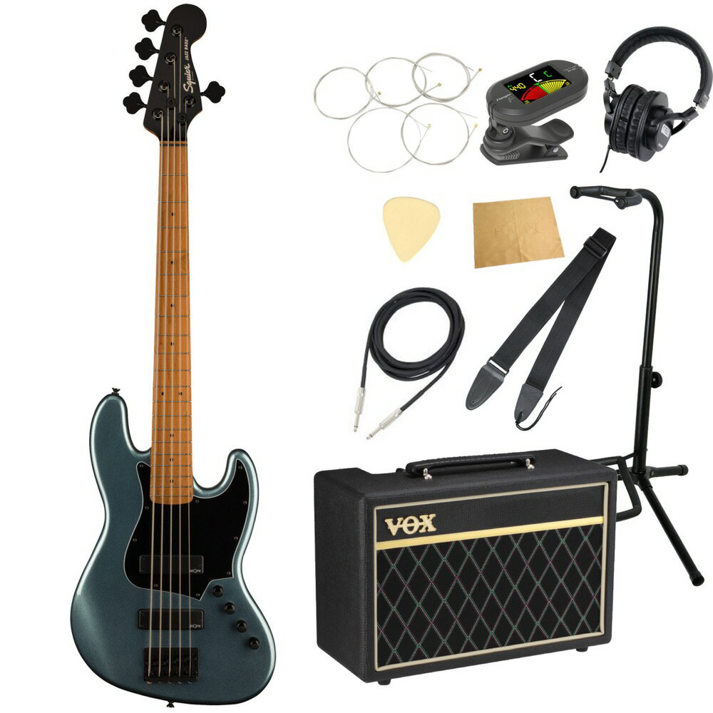 スクワイヤー/スクワイア Squier Contemporary Active Jazz Bass HH V GMM 5弦エレキベース VOXアンプ付き 入門10点 …