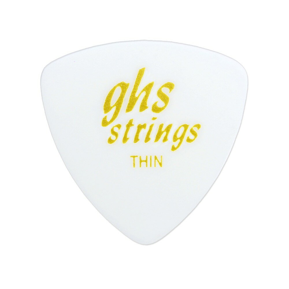 GHS A56 H STYLE Thin White 0.50mm ギターピック×36枚。GHS Stringsのロゴが入ったギターピックです。現代的な削れにくいピックに反し、昔ながらの材質ならではの削れ易さが、玄人ウケする弾き心地を提供します。・H STYLE：A56 / Thin・シェイプ：トライアングル（オニギリ型）・厚さ：0.50mm・カラー：ホワイト※36枚セットでの販売です。