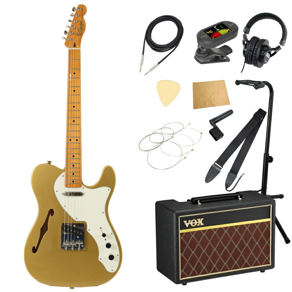 スクワイヤー/スクワイア Squier FSR Classic Vibe 039 60s Telecaster Thinline MN PPG Aztec Gold エレキギター VOXアンプ付き 入門11点 初心者セット