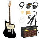 Squier FSR Paranormal Offset Telecaster LRL Black エレキギター VOXアンプ付き 入門11点 初心者セット※ギター本体、アンプ以外の小物類に関しては、用途は同じですが掲載画像の製品と異なる場合がございます。あらかじめご了承ください。エレキギターにVOXアンプ「VOX Pathfinder10」、ケーブル、チューナー、ストラップ、換え弦、スタンド、ピック、クロス、ヘッドホン、ストリングワインダーをお付けした11点セットです。Squier FSR Paranormal Offset Telecaster LRL Black エレキギターParanormal Offset TelecasterはJazzmasterのオフセットボディにTelecasterのコンポーネントを搭載したモデルです。フェンダー設計のアルニコシングルコイルピックアップと、ストリングスルーボディのブリッジデザインが、まぎれもないフェンダートーンを抜群のチューニングの安定性で実現します。またSlim “C”ネックシェイプが優れたプレイアビリティをお約束します。FEATURES・テレキャスターのコンポーネント・オフセットボディシェイプ・フェンダーデザインのアルニコシングルコイルピックアップ・String-through-bodyブリッジ・クロームハードウエア【Spec】Generalシリーズ：Paranormalオリエンテーション：Right-Handカラー：Black原産国：CNNeckヘッドストック：Telecasterネック：Mapleネックフィニッシュ：Gloss Urethaneネックシェイプ："C" Shapeネック：Bolt-Onフィンガーボードラジアス：9.5" (241 mm)FINGERBOARD MATERIAL：Indian Laurelポジションインレイ：Pearloid Dotサイドドットフレット数：22トラスロッド：Single Action, Head Adjustナット：Synthetic Boneナット幅：1.650" (42 mm)ナットの素材：Synthetic Boneボディボディ：Poplarボディフィニッシュ：Gloss Polyurethaneボディシェイプ：Jazzmasterボディ素材：PoplarHardwareブリッジ：3-Saddle Vintage-Style Strings-Through-Body Tele with Chrome Barrel Saddlesピックガード：3-Ply Mint GreenPICKUP COVERS：Neck: Chrome; Bridge: Blackコントロールノブ：Knurled Flat-TopSWITCH TIP：Blackハードウェアフィニッシュ：Chromeチューニングマシーン：Vintage-StyleSTRING TREES：Dual-Wingストリング：Nickel Plated Steel (.009-.042 Gauges)NECK PLATE：4-Bolt SquierSTRAP BUTTONS：StandardElectronicsブリッジピックアップ：Fender Designed Alnico Single-Coilネックピックアップ：Fender Designed Wide-Range Humbuckingピックアップコンフィギュレーション：SHコントロール：Master Volume, Master ToneSWITCHING：3-Position Blade: Position 1. Bridge Pickup, Position 2. Bridge and Neck Pickups, Position 3. Neck Pickup---------------●セット内容・エレキギター本体・VOX Pathfinder10 ギターアンプ・シールドケーブル・クリップチューナー・ストラップ・エレキギター弦・ギター/ベーススタンド・ピック・ヘッドホン・ケアクロス・ストリングワインダー