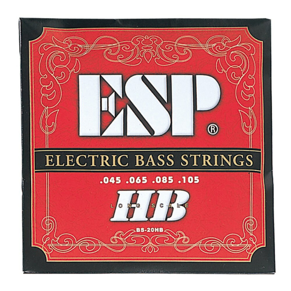 ESP イーエスピー BS-20HB エレキベース弦×12セット。ESP イーエスピー BS-20HB エレキベース弦ワウンド弦には6角ハイカーボン、20HBにはニッケルワウンドを採用しています。ゲージ：.045 .065 .085 .105 （ロングスケール）※12セットでの販売です。