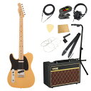 Fender フェンダー Made in Japan Traditional 50s Telecaster LH MN BTB レフティ エレキギター VOXアンプ付き 入門11点 初心者セット※ギター本体、アンプ以外の小物類に関しては、用途は同じですが掲載画像の製品と異なる場合がございます。あらかじめご了承ください。エレキギターにVOXアンプ「VOX Pathfinder10」、ケーブル、チューナー、ストラップ、換え弦、スタンド、ピック、クロス、ヘッドホン、ストリングワインダーをお付けした11点セットです。Fender Made in Japan Traditional 50s Telecaster LH MN BTB レフティ エレキギターフェンダーの伝統的な楽器製作の美学と日本の洗練されたクラフトマンシップを融合することで導き出されたMade in Japan Traditionalシリーズ。フェンダーの正統なDNAが、確かなMade in Japanクオリティで蘇ります。Made in Japan Traditional 50s Telecasterはグロスフィニッシュのバスウッドボディを採用。21本のヴィンテージスタイルフレットを装備した9.5インチラジアスの”U”シェイプメイプルネックがTraditionalシリーズならではのクラシカルな演奏製を提供します。3つのブラスサドル付きヴィンテージスタイルSting-Through-Bodyブリッジ、そしてTraditionalシリーズのために選定されたオリジナルピックアップはリアルで音楽的なヴィンテージトーンを奏でます。細めに設計されたナット幅は日本のプレイヤーにも弾きやすい仕様となっています。堅実なギタークラフトマンシップと、プレイヤーのニーズに柔軟に対応する答えが、本シリーズに反映されています。本製品はレフトハンドモデルとなります。【Spec】Country Of Origin：JPボディ：Basswoodボディフィニッシュ：Gloss Polyesterボディシェイプ：Telecasterネック：Mapleネックフィニッシュ：Gloss Urethaneネックシェイプ："U" Shapeスケール：25.5" (648 mm)フィンガーボード：Mapleフィンガーボードラジアス：9.5" (241 mm)フレットナンバー：21Frets Size：Vintageナット：Boneナット幅：1.615" (41.02 mm)ポジションインレイ：Black Dotブリッジピックアップ：Vintage-Style Single-Coil Teleネックピックアップ：Vintage-Style Single-Coil Teleコントロール：Master Volume, Master Toneピックアップスイッチ：3-Position Blade: Position 1. Bridge Pickup, Position 2. Bridge and Neck Pickups, Position 3. Neck Pickupピックアップコンフィギュレーション：SSブリッジ：3-Saddle Vintage-Style Strings-Through-Body Tele with Brass Barrel Saddlesハードウェアフィニッシュ：Nickel/Chromeチューニングマシーン：Chrome Die-Castピックガード：1-Ply Blackコントロールノブ：Knurled Domeカラー：Butterscotch Blonde---------------●セット内容・エレキギター本体・VOX Pathfinder10 ギターアンプ・シールドケーブル・クリップチューナー・ストラップ・エレキギター弦・ギター/ベーススタンド・ピック・ヘッドホン・ケアクロス・ストリングワインダー