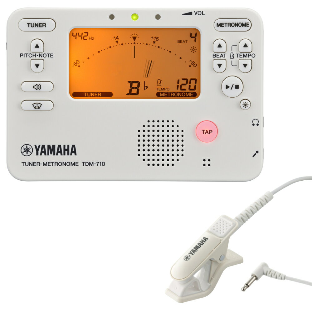 チューナー メトロノーム ヤマハ YAMAHA TDM-710IV アイボリー ＆ TM-40IV 吹奏楽 管楽器 弦楽器 ブラスバンド オーケストラ チューナー ＆ マイク セット