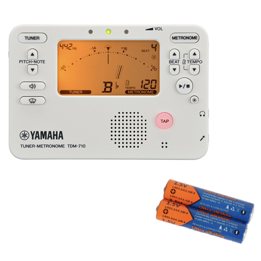 チューナー メトロノーム ヤマハ YAMAHA TDM-710IV アイボリー 単4乾電池付きセット 吹奏楽 管楽器 弦..