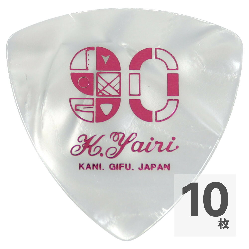 K.YAIRI 90周年オリジナルピック ピンク セルロース 0.75mm トライアングル×10枚。K.YAIRI 90周年オリジナルピック ピンク セルロース 0.75mm トライアングル90周年記念ロゴが入った限定ピックです。記念モデルLAPIS（ラピス）のカラーリング、宝石といったコンセプトに合わせたきらびやかなカラーリング。使いやすいセルロース素材の0.75mmです。素材：セルロース厚さ：0.75mm形状：トライアングルカラー：ピンク※10枚セットでの販売です。