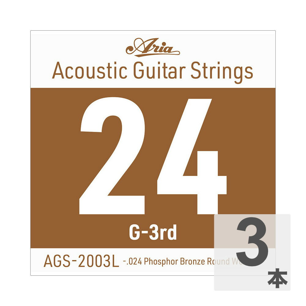 乐天商城 - ARIA アリア AGS-2003L Light .024W アコースティックギター用 バラ弦×3本