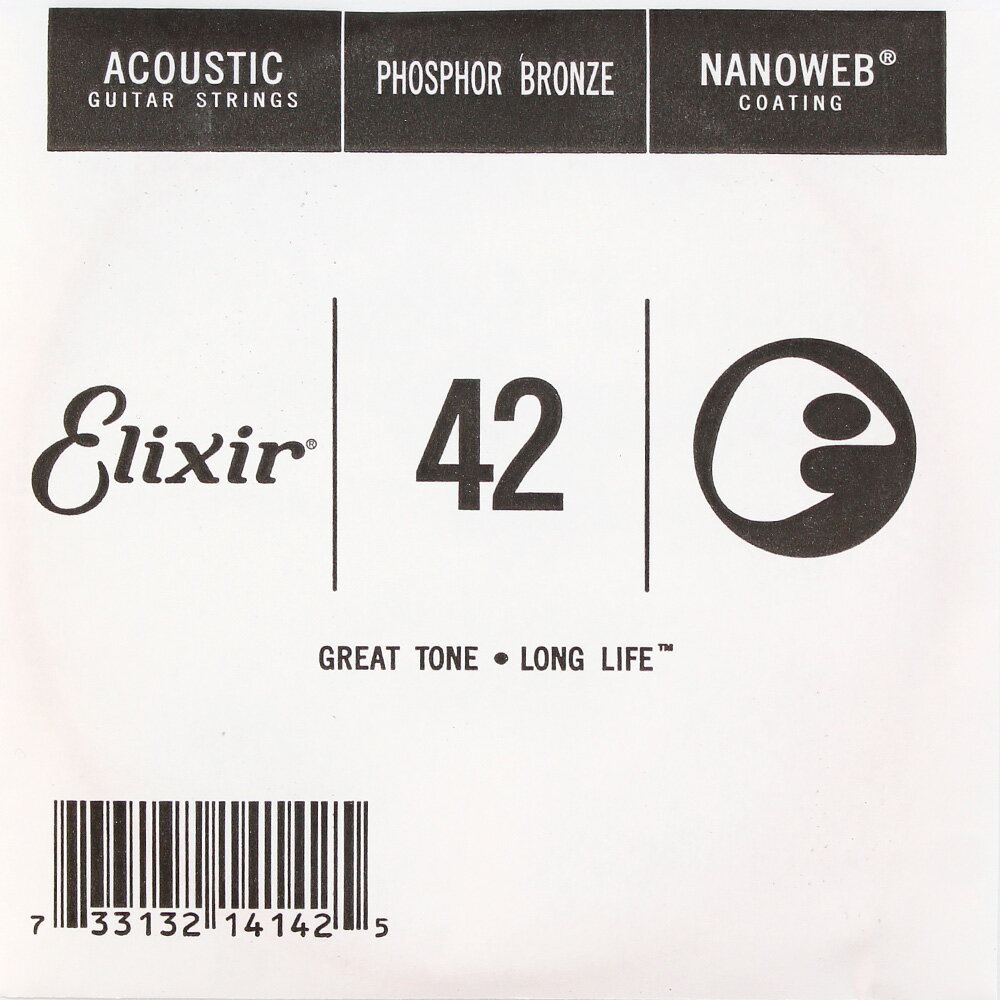 エリクサー ELIXIR 14142 042弦 アコースティックギター用 バラ弦 NANOWEB フォスファーブロンズ×4本