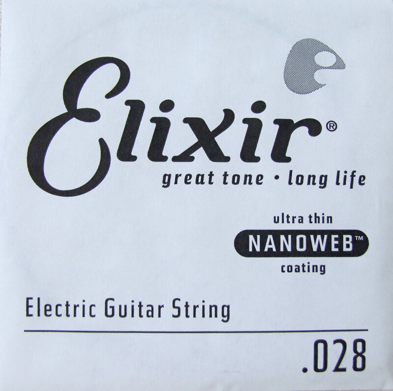 エリクサーのエレキギター用バラ弦です。ゲージは028（NANOWEBコーティング弦）になります。4本セットでの販売です。
