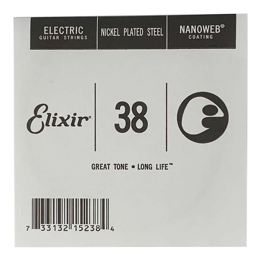 エリクサーのエレキギター用バラ弦です。ゲージは038（NANOWEBコーティング弦）になります。4本セットでの販売です。