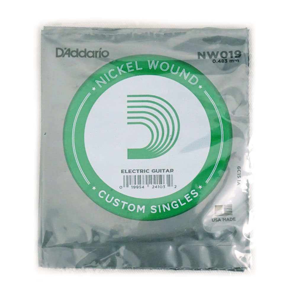 D'Addario NW019×5本 ギター用バラ弦ニッケルワウンド弦アコースティックギターとエレキギターのどちらでもご使用頂けます。ゲージ：019。5本セットでの販売です。　