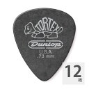 JIM DUNLOP 488 Tortex Pitch Black Standard 0.73mm ギターピック×12枚Tortex Standardのブラックバージョンです。Tortexは耐久性が高く、柔軟性がありつつも形状を保つことのできる素材です。ブライトでクリスプなサウンドで、エレキギターの激しいリードプレイや、アコースティックのストロークプレイなど、様々なシチュエーションであなたのプレイに応えてくれます。シェイプ：スタンダード（ティアドロップ）ゲージ：0.73mmカラー：ブラック（黒）※12枚セットでの販売です。