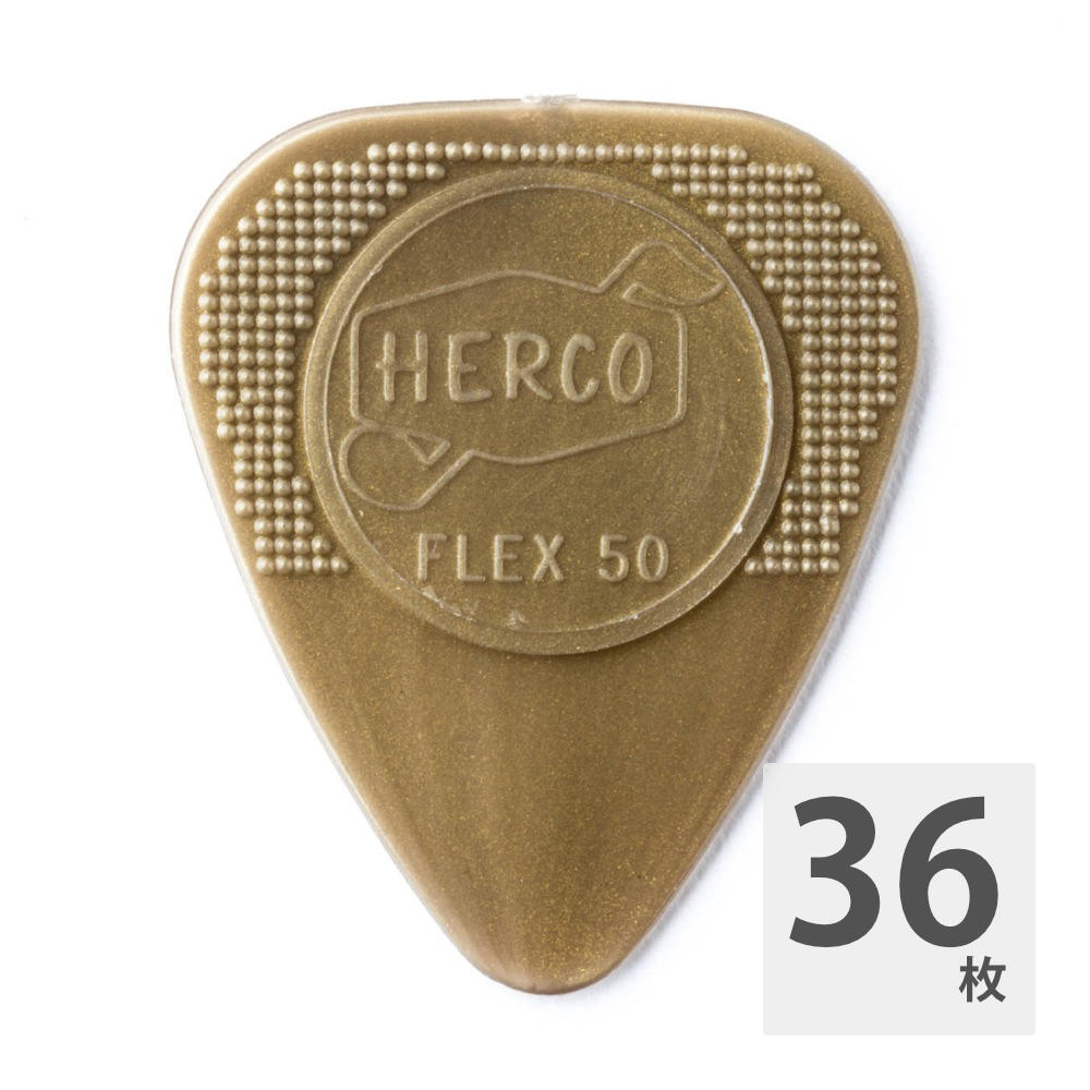 JIM DUNLOP（ジムダンロップ） HERCO（ヘルコ/ハーコ）HE210 Flex 50 Medium ピック×36枚セットジミー・ペイジやマイケル・シェンカーを始め多くのギタリストが愛したHERCO（ヘルコ/ハーコ）のナイロンピック。独特の感触とタッチは唯一無二の音色を生み出します。色：ゴールド厚み：medium36枚での販売です。
