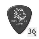 JIM DUNLOP（ジムダンロップ）417R GATOR GRIP STD BK 2.0 ピック×36枚GATORシリーズピック側面のなだらかな加工がクイックリリースを可能にしています。またグリップ部のつや消し仕上げは高い演奏性と力強いピッキングをサポートします。厚さ：2.0mmカラー：ブラック36枚での販売です。