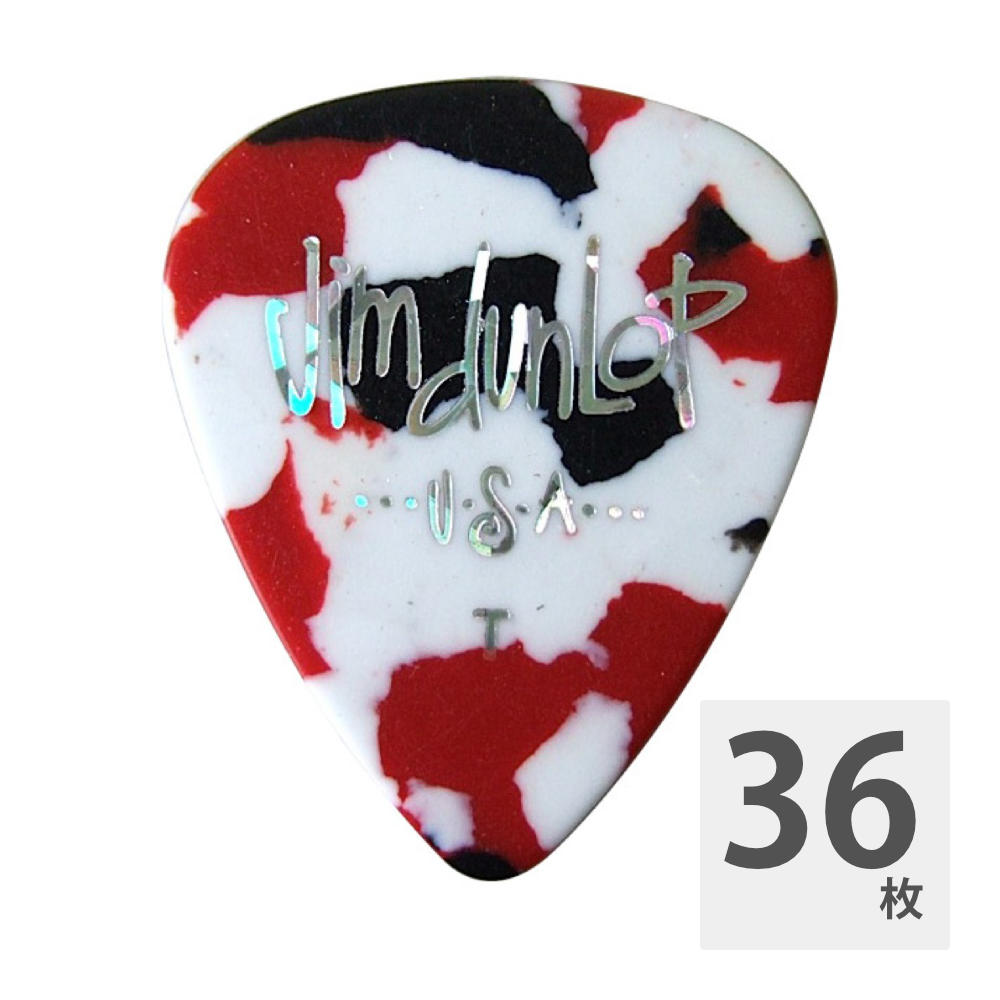 JIM DUNLOP GENUINE CELLULOID CLASSICS 483/06 Thin ギターピック×36枚です。※製造時期によりロゴデザインが、掲載画像と異なる場合がございます。あらかじめご了承下さい。ジムダンロップ セルロイドクラシックのピックです。ゲージ：Thinカラー：コンフェッティ36枚での販売となります。