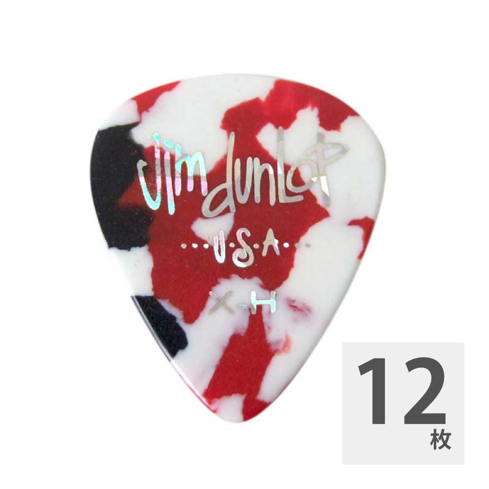 JIM DUNLOP GENUINE CELLULOID CLASSICS 483/06 EXTRA HEAVY ギターピック×12枚です。※製造時期によりロゴデザインが、掲載画像と異なる場合がございます。あらかじめご了承下さい。ジムダンロップ セルロイドクラシックのピックです。ゲージ：EXTRA HEAVYカラー：コンフェッティ12枚での販売となります。