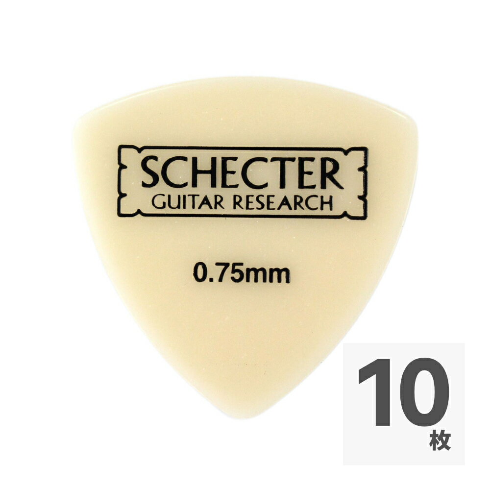 SCHECTER SPD-MC10 LU サンカク型 MEDIUM ルミナス ギターピック×10枚暗闇で発光する特殊素材です。アタック感と音の太さに定評があります。種類：サンカク型(オニギリ型)厚さ：0.75mm MEDIUM（ミディアム）LU（ルミナス：暗闇で発光する特殊素材）10枚セットでの販売となります。
