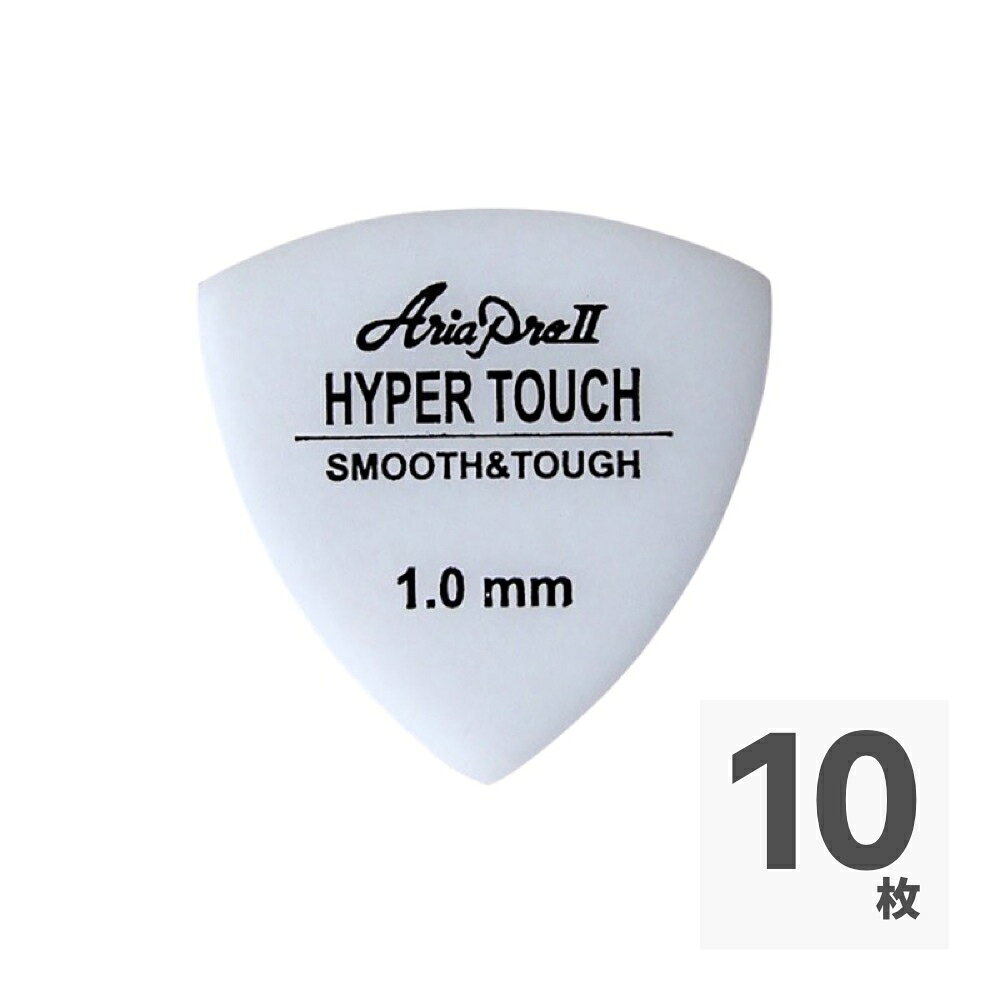 AriaProII HYPER TOUCH Triangle 1.0mm WH×10枚 ギターピックジュラコン(R)素材を使用した新世代のピック。対磨耗性にすぐれロングライフを誇るとともに、マット感覚のソフトな手触りと弾き心地を持ち、ナチュラルな中にシャープさが光る独特のサウンド。素材：ジュラコン(R)形状：トライアングル厚さ：1.0mmピックカラー：ホワイト10枚セットでの販売です。