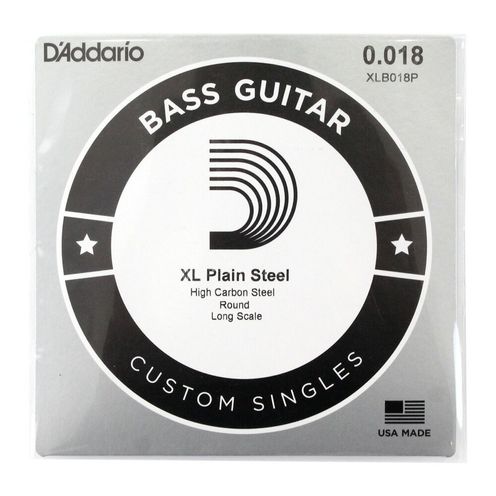 D'Addario（ダダリオ）XLB018P ベース用バラ弦×5本D'Addario（ダダリオ）のべース用バラ弦「XLB018P」5本での販売です。ニッケルワウンド プレーン弦　018Pロングスケール
