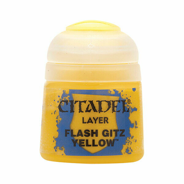 シタデル カラー フラッシュギッツ イエロー FLASH GITZ YELLOW 22-02 CITDEL LAYER 水性塗料 コントラスト ベース レイヤー ドライ セット スプレー 色見本 日本語 ガンプラ 肌色 エアブラシ 筆 ブラシ 水入れ