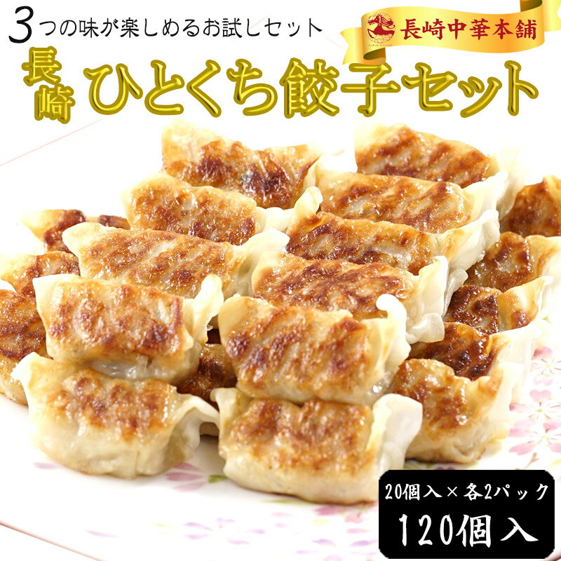 【5のつく日限定 10%OFFクーポン】一口餃子 餃子 ひとくち餃子 ぎょうざ 冷凍 「長崎名物 薄皮 ひとくち餃子 3種食べ比べ セット」 国産豚肉100% 工場直売 20個入×各2パック 計6パック たっぷり120個入 ギョーザ タレ付き 中華 点心【長崎中華本舗】