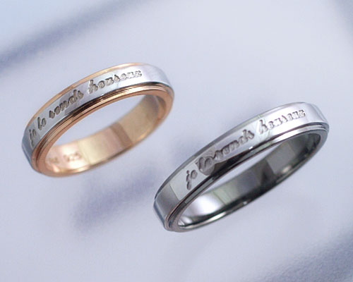 【closetome】デュアルカラー ペアリング silver925 fromフレンチ・ラバーズ・コレクション 【刻印文字が入れられます】 刻印無料 【closetome】デュアルカラー ペアリング silver925 fromフレンチ・ラバーズ・コレクション 【刻印文字が入れられます】 刻印無料